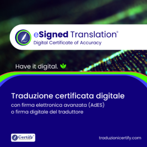 traduzione certificata con firma elettronica