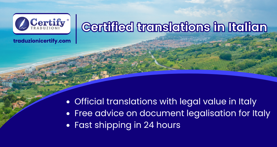 Certified translations into Italian