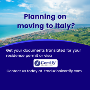 Moving to Italy: translation of documents