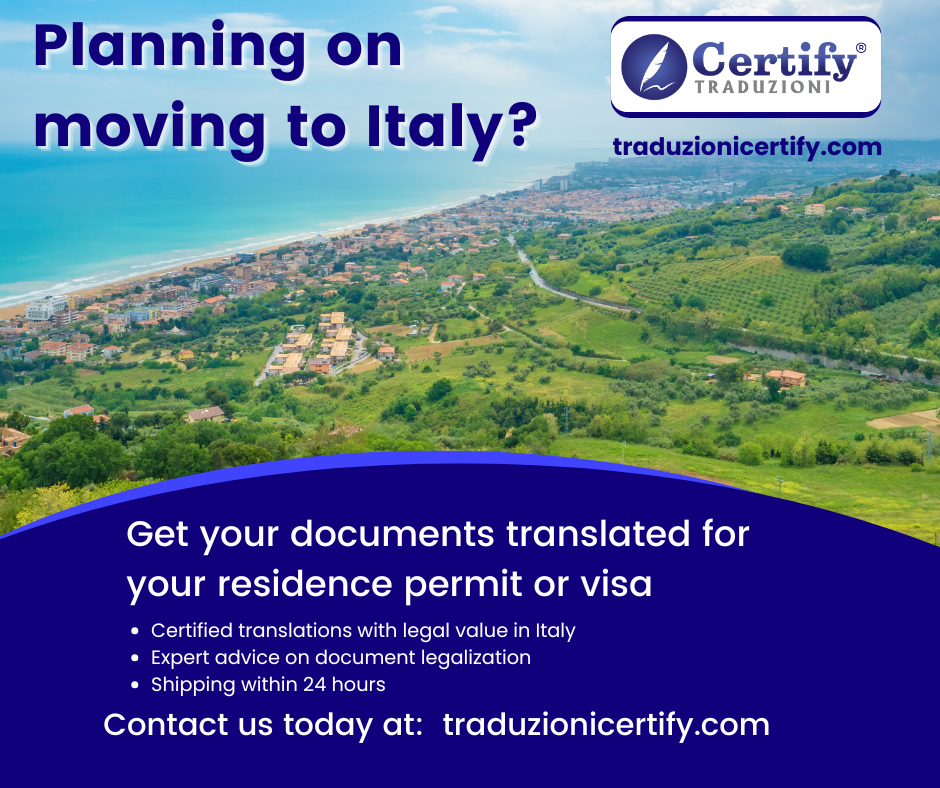 Moving to Italy: documents translations